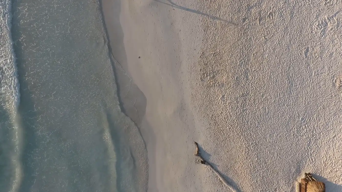 An aerial view of the Atlantic shoreline at Jacksonville Beach