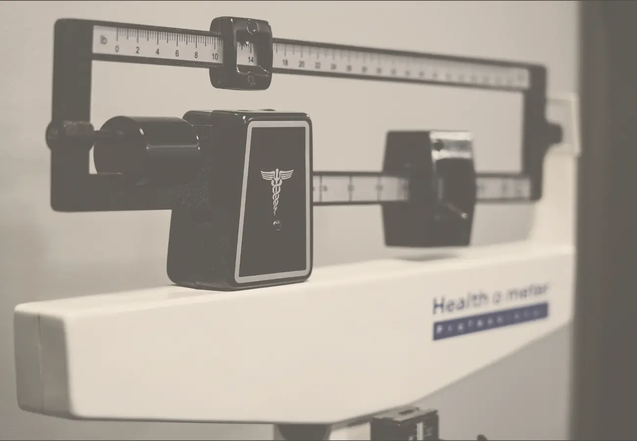 A physician's balance scale